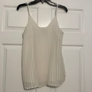 White pleated tank. LIKE NEW!